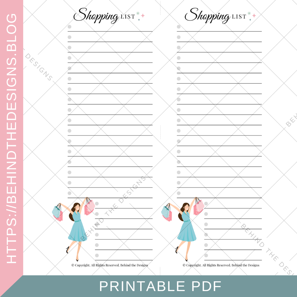 Planner Girl 2-Column Shopping List Planner Printable