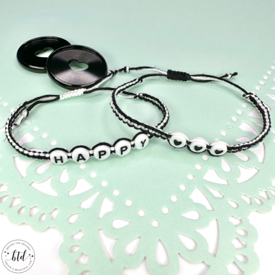 Cotton Thread Bracelet Set Happy Hearts