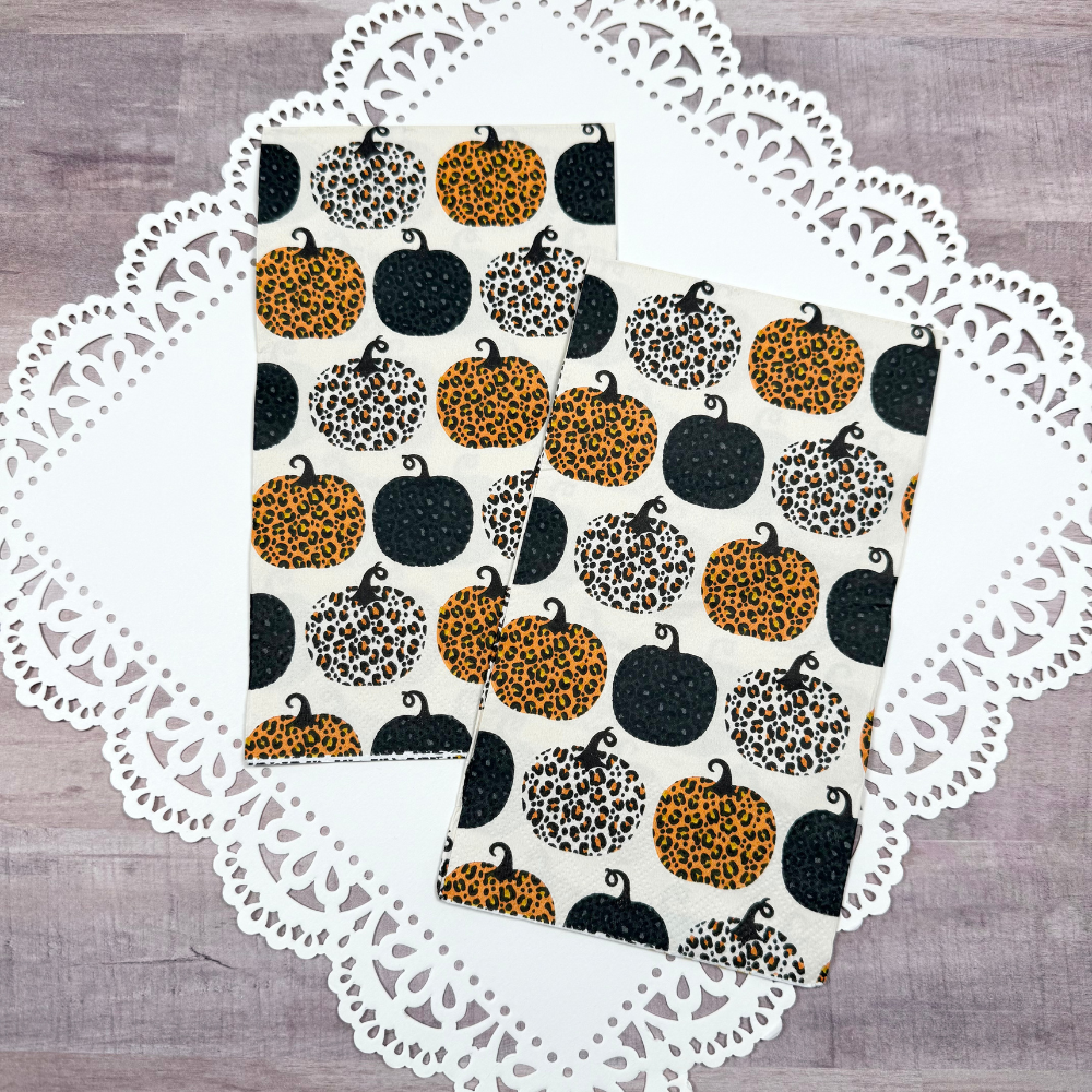 Decoupage Napkins Leopard Pumpkins