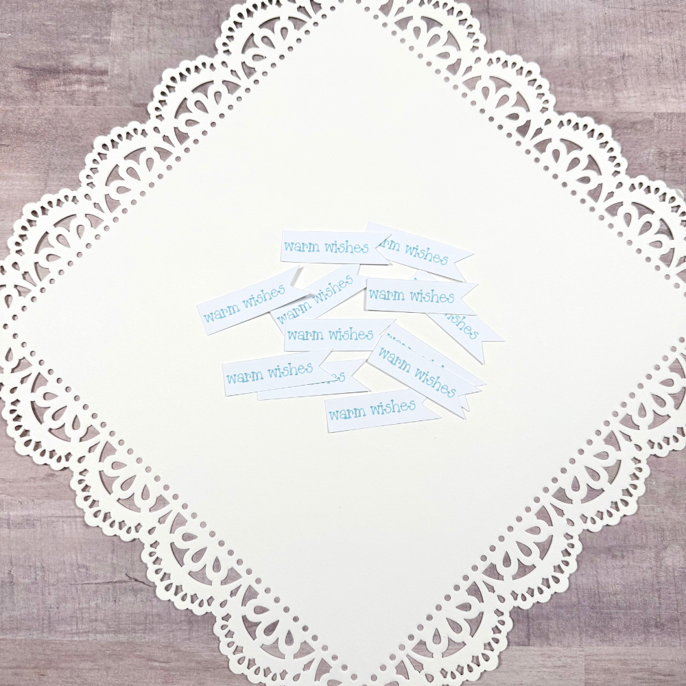 Winter Blue Warm Wishes Message Flags