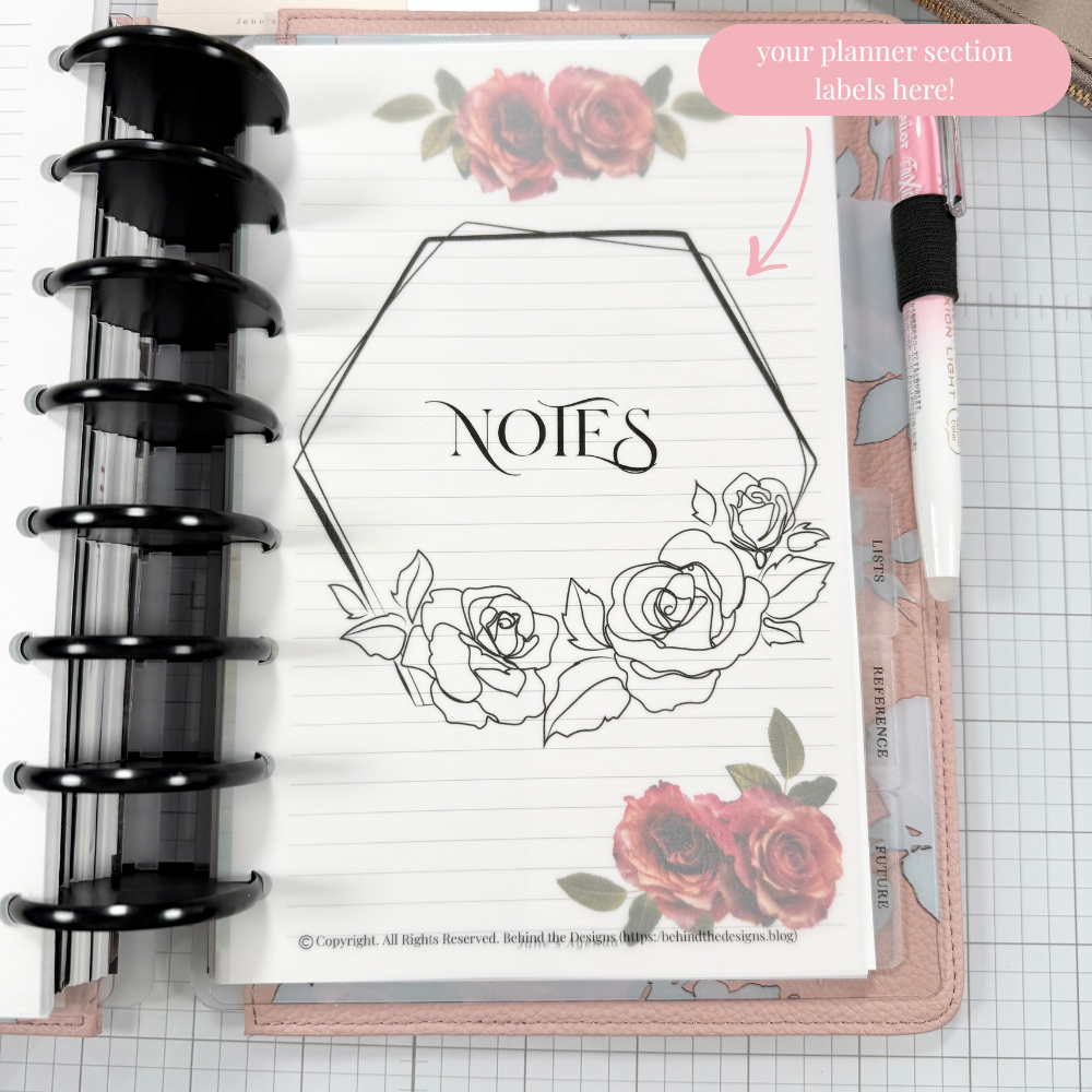 Custom Printable Planner Dashboard Framed Roses - Image 2